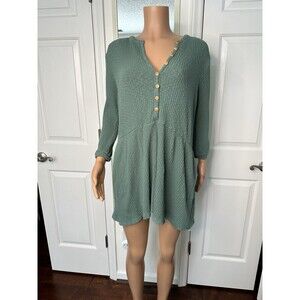 Free People Beach Green Ribbed Dress XS